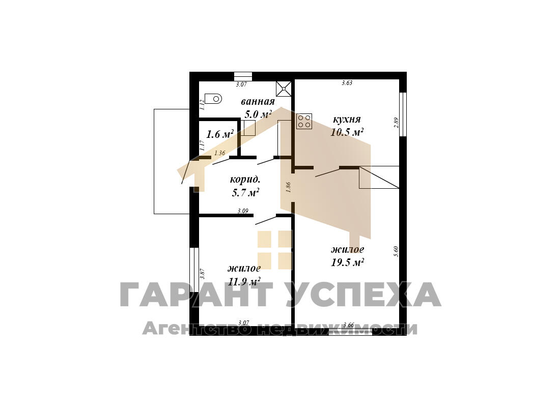 House 54 m² Malaryta, Belarus