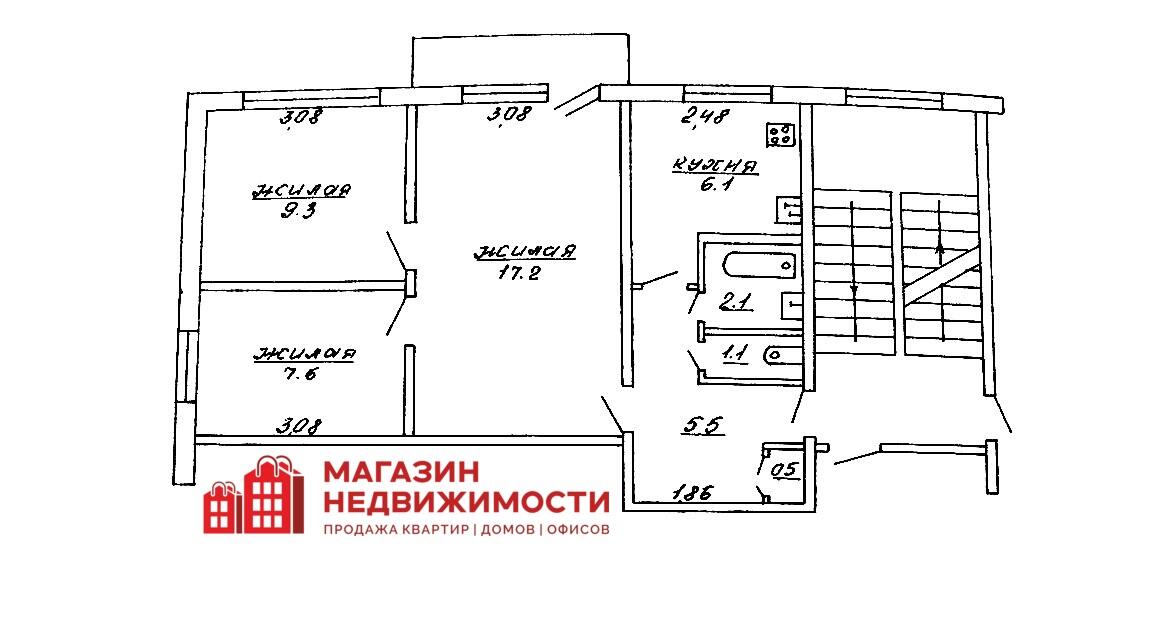 Appartement 3 chambres 49 m² Hrodna, Bélarus