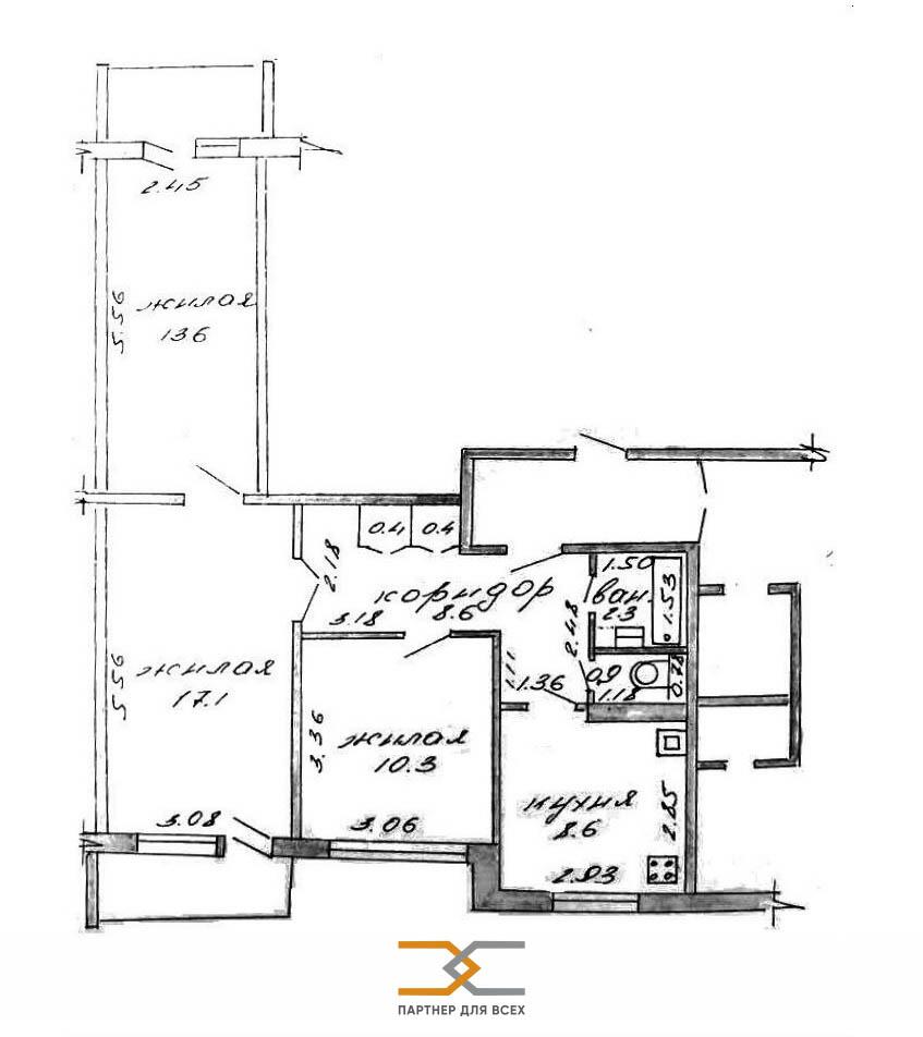 3 room apartment 62 m² Sluck, Belarus