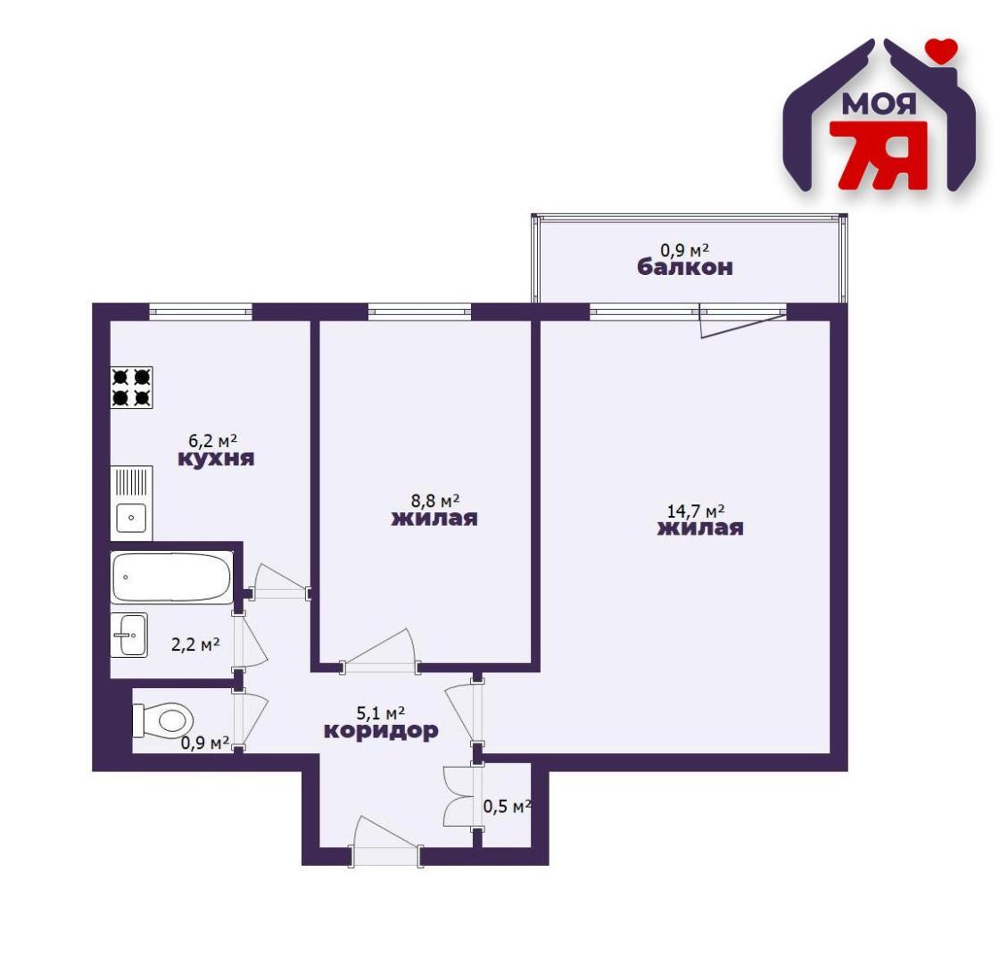 2 room apartment 38 m² Salihorsk, Belarus