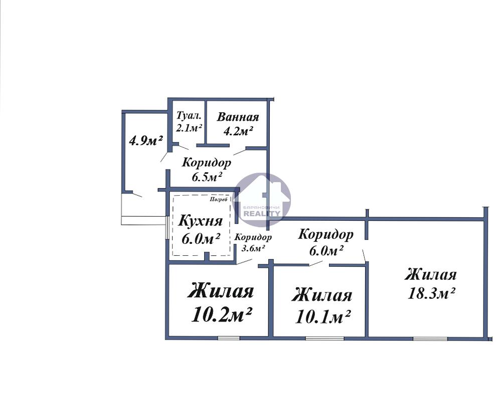 Apartamento 3 habitaciones 70 m² Baránavichi, Belarús