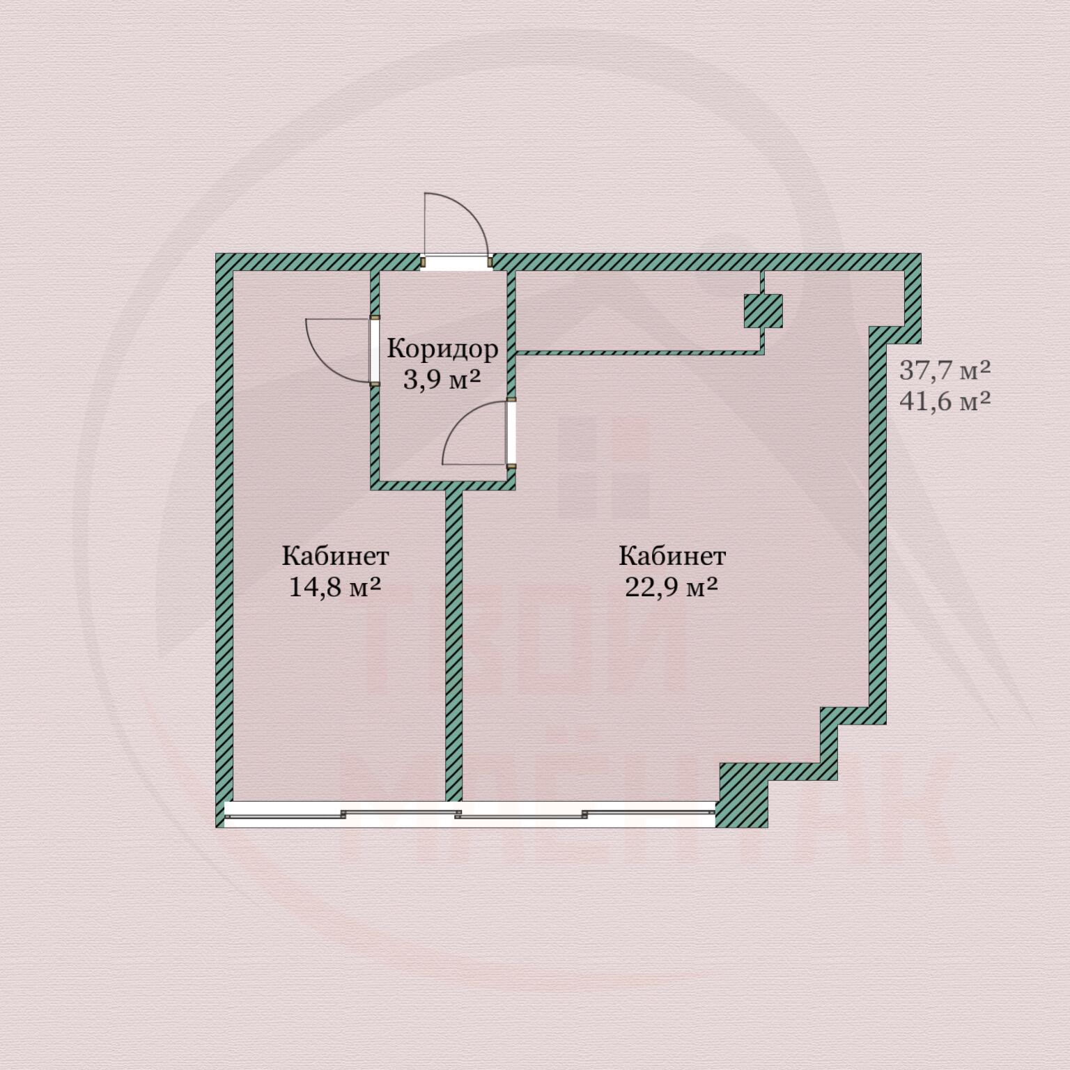 Office 2 rooms 42 m² in Minsk, Belarus