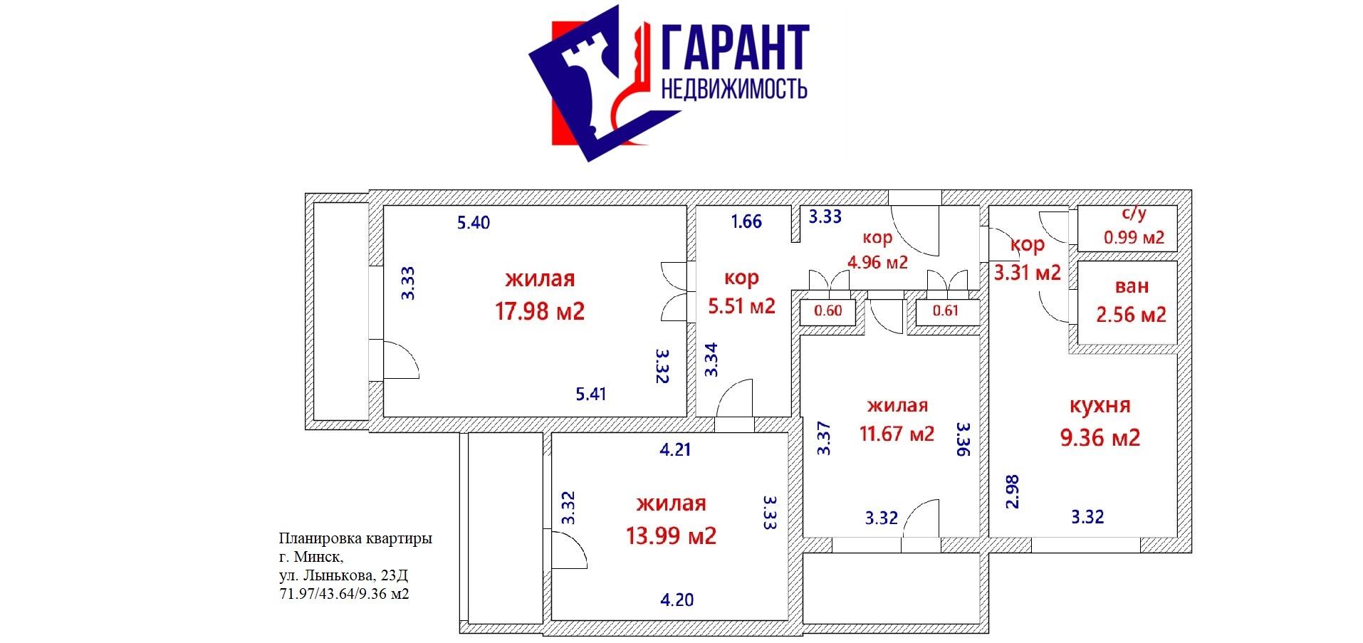 3 room apartment 73 m² Minsk, Belarus