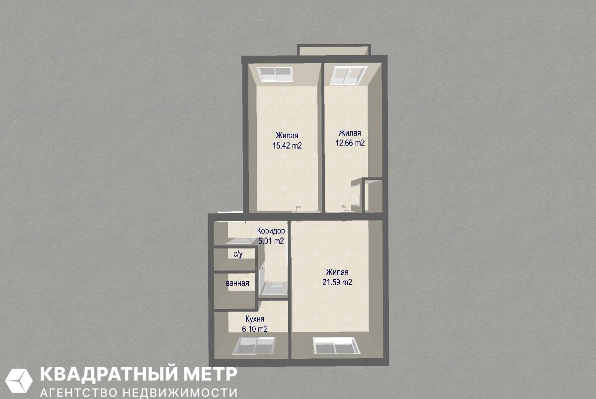 Wohnung 3 zimmer 65 m² Minsk, Belarus