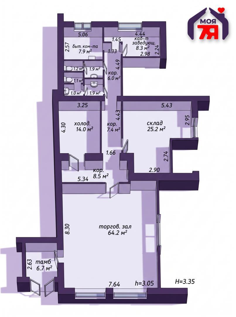 Shop 155 m² in Maladzyechna, Belarus