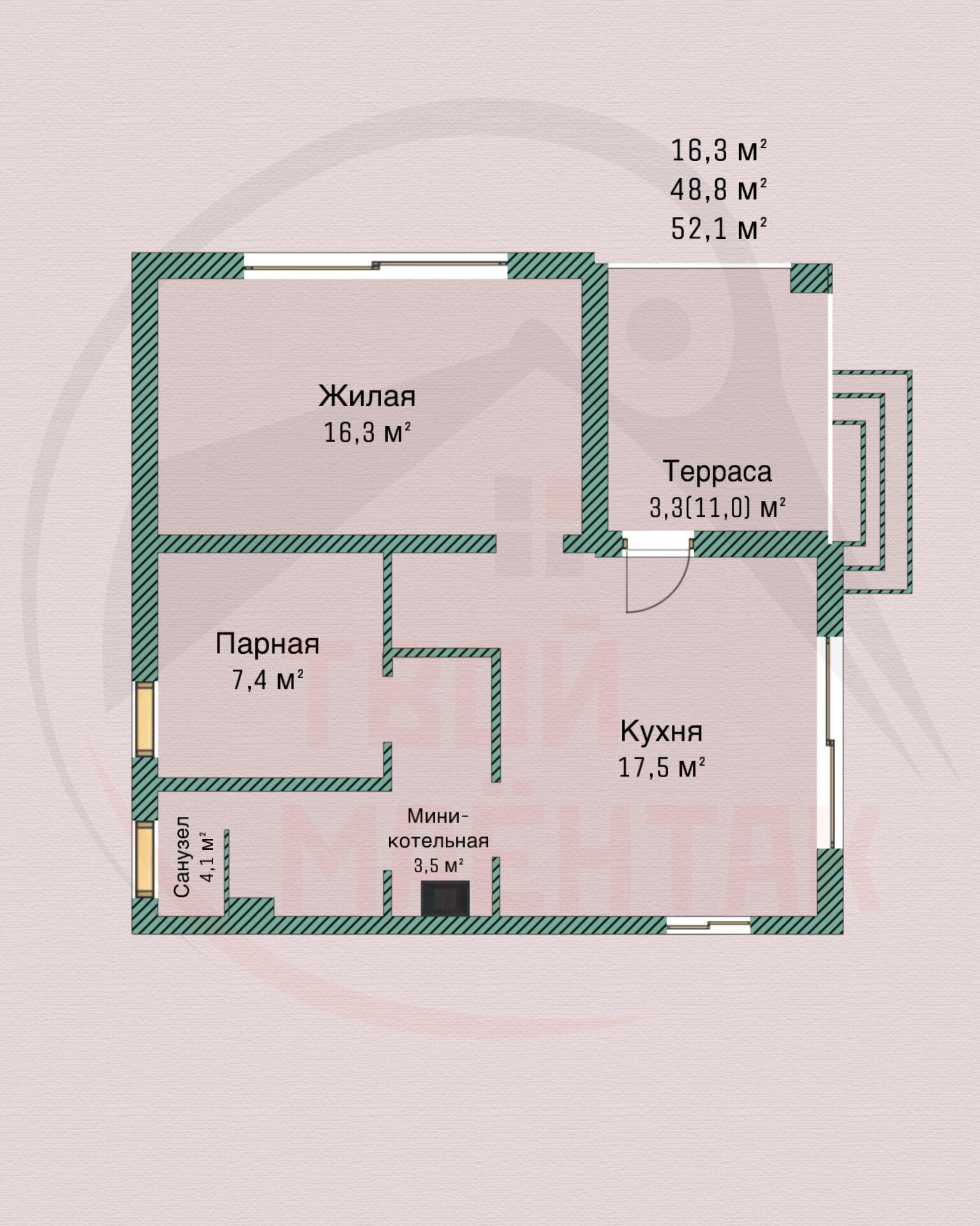 House 49 m² Usiazski sielski Saviet, Belarus