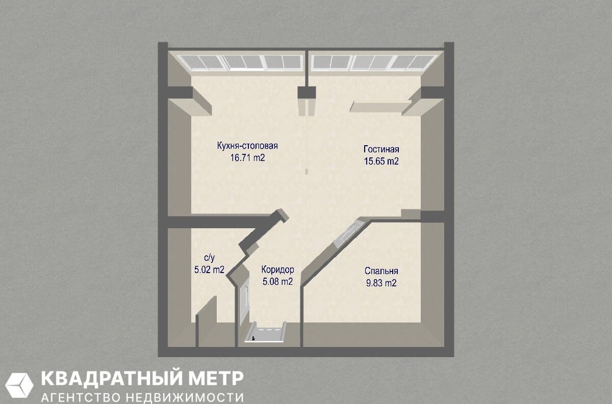 Квартира 2 комнаты 48 м² Минск, Беларусь