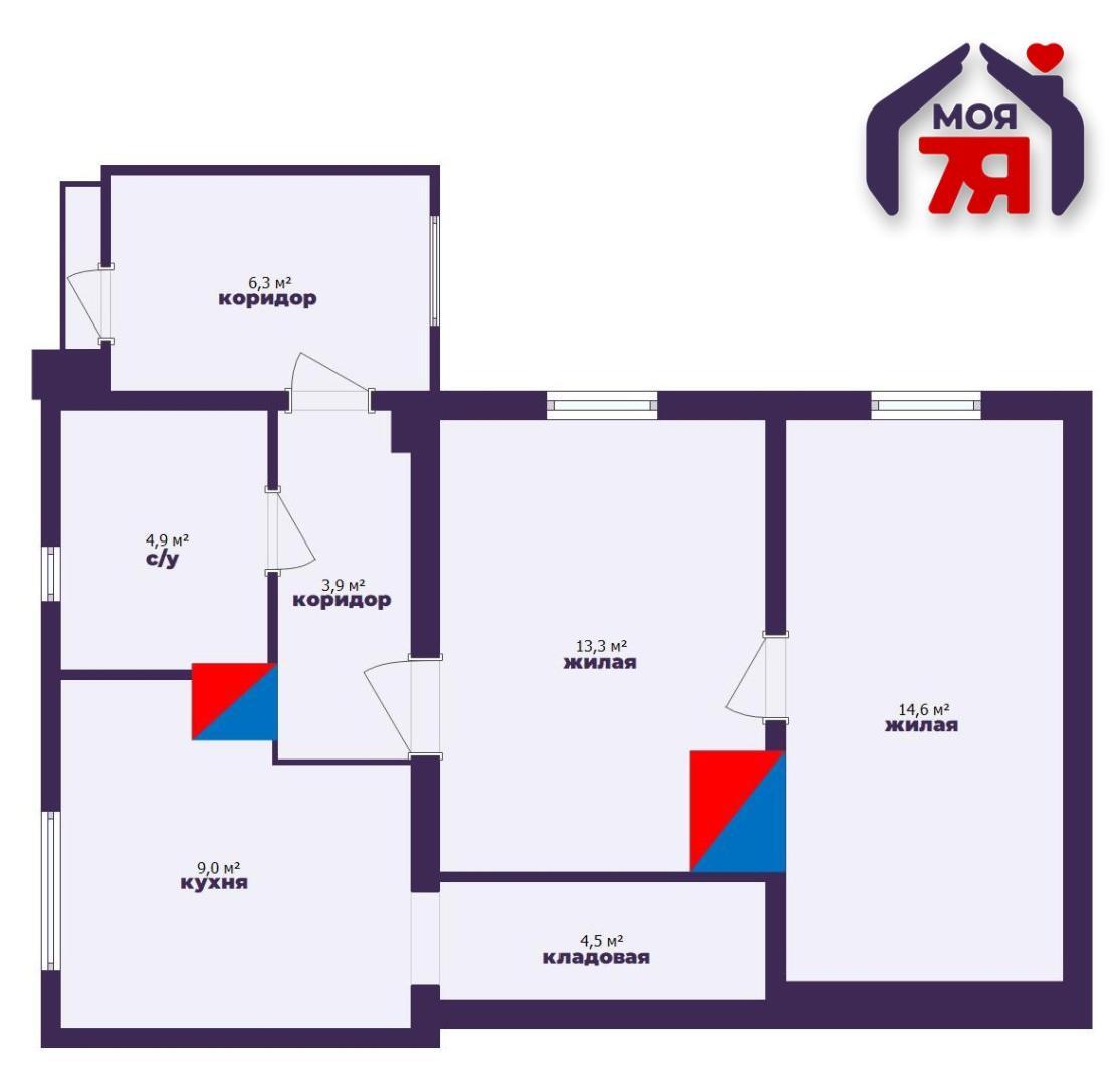 2 room apartment 50 m² Nieharelski sielski Saviet, Belarus