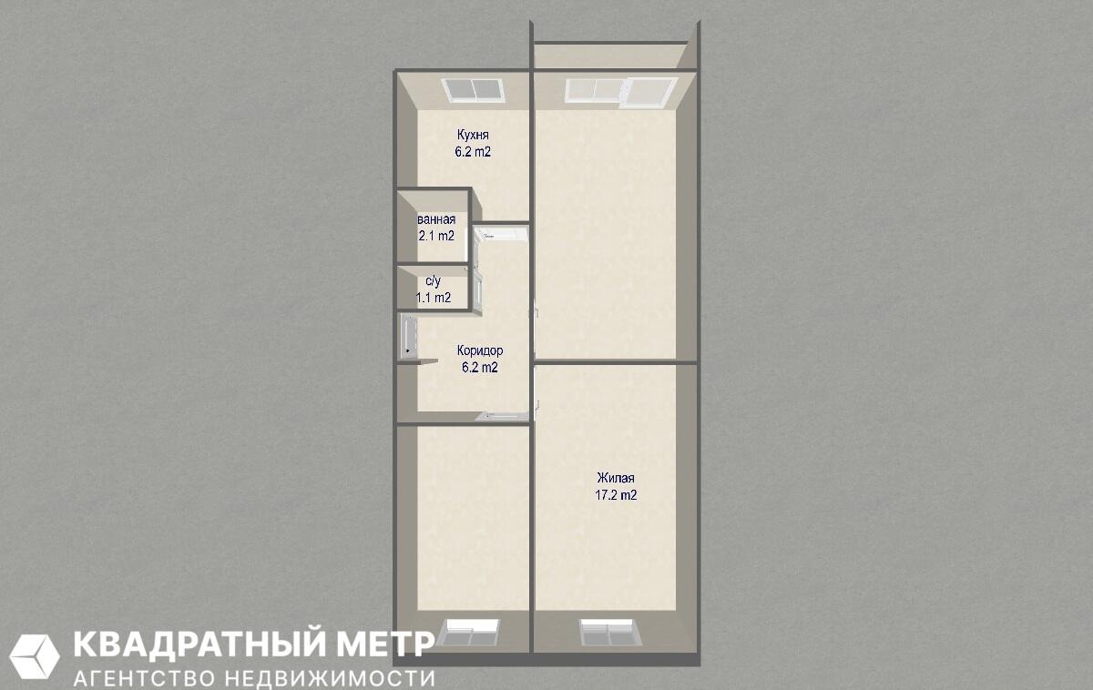 3 room apartment 62 m² Minsk, Belarus