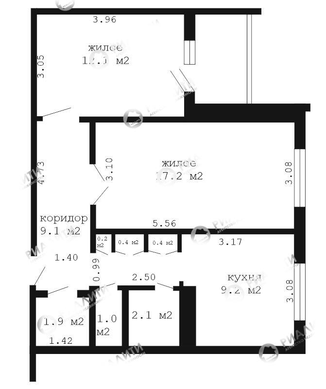 2 room apartment 56 m² Muchaviecki sielski Saviet, Belarus
