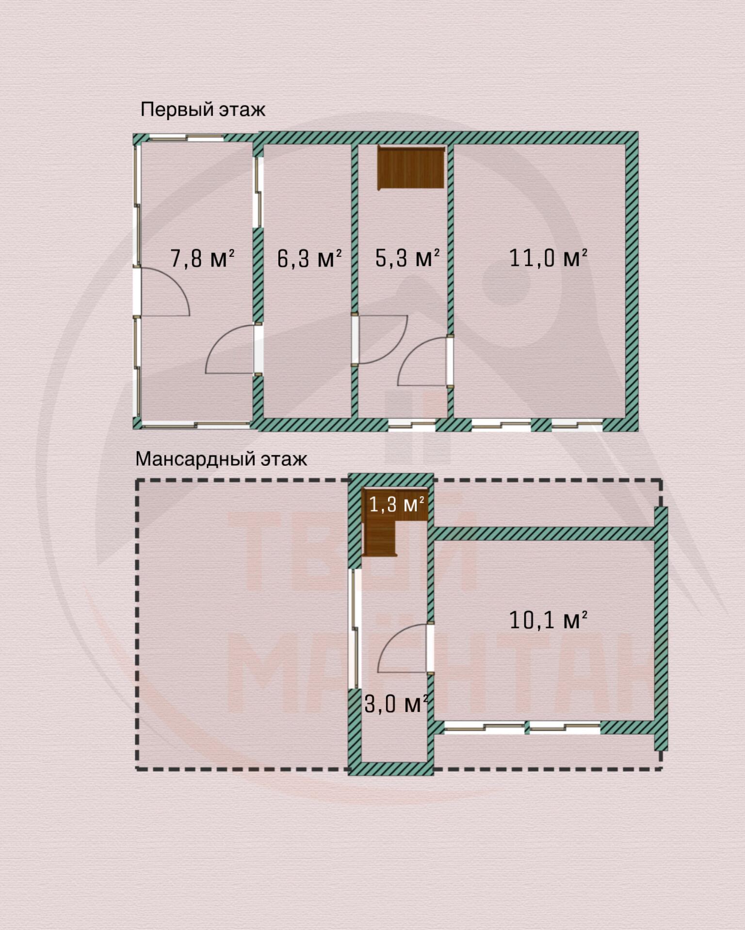 Maison 45 m² Piatryskauski sielski Saviet, Bélarus