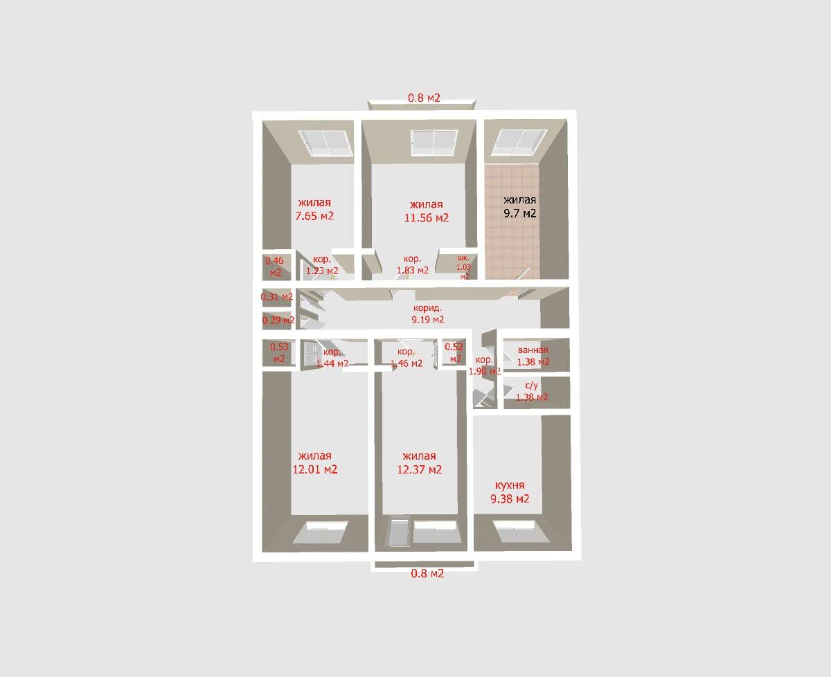 Mieszkanie 5 pokojów 87 m² Mińsk, Białoruś