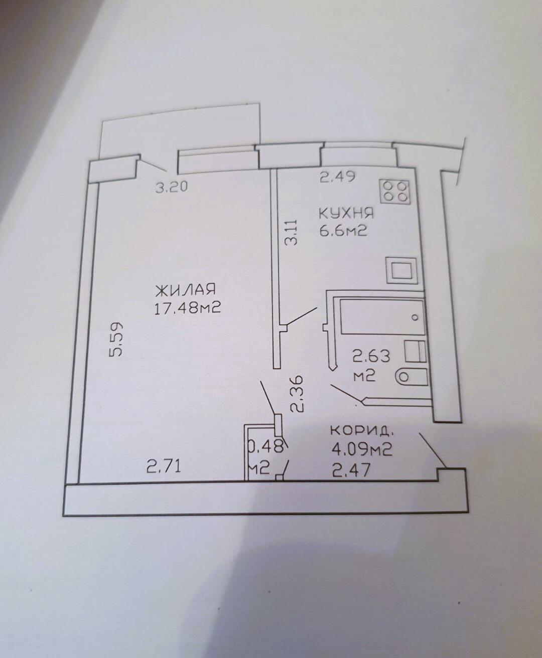 1 room apartment 32 m² Minsk, Belarus