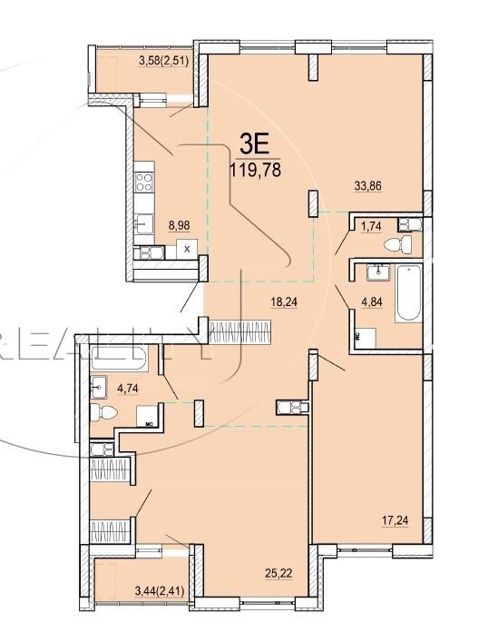 Квартира 3 комнаты 63 м² Мухавецкий сельский Совет, Беларусь