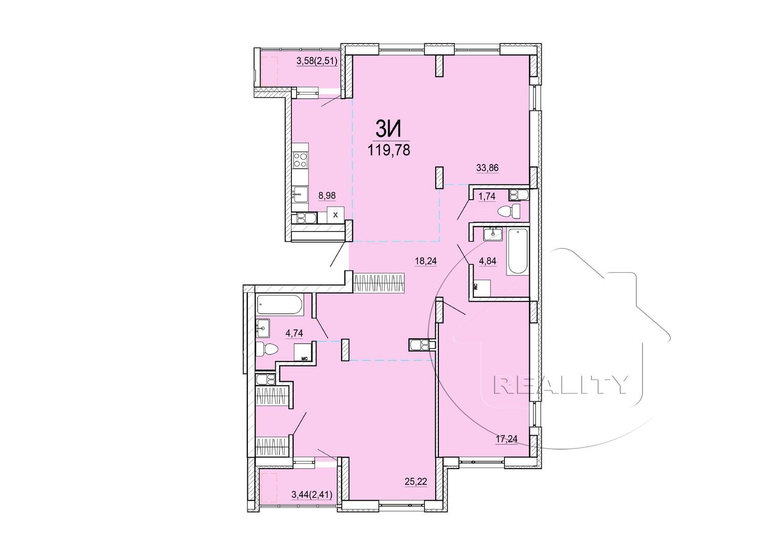 Квартира 3 комнаты 63 м² Мухавецкий сельский Совет, Беларусь