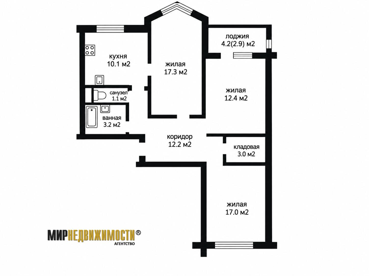 Mieszkanie 3 pokoi 76 m² Mińsk, Białoruś