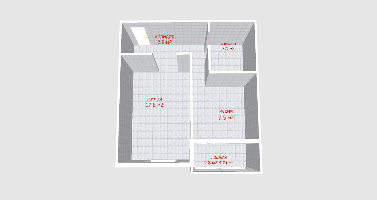 1 room apartment 43 m² Slabada, Belarus