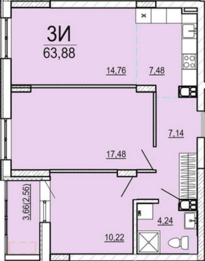 Appartement 3 chambres 77 m² Muchaviecki sielski Saviet, Bélarus