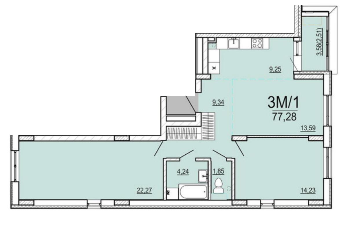 Appartement 3 chambres 77 m² Muchaviecki sielski Saviet, Bélarus