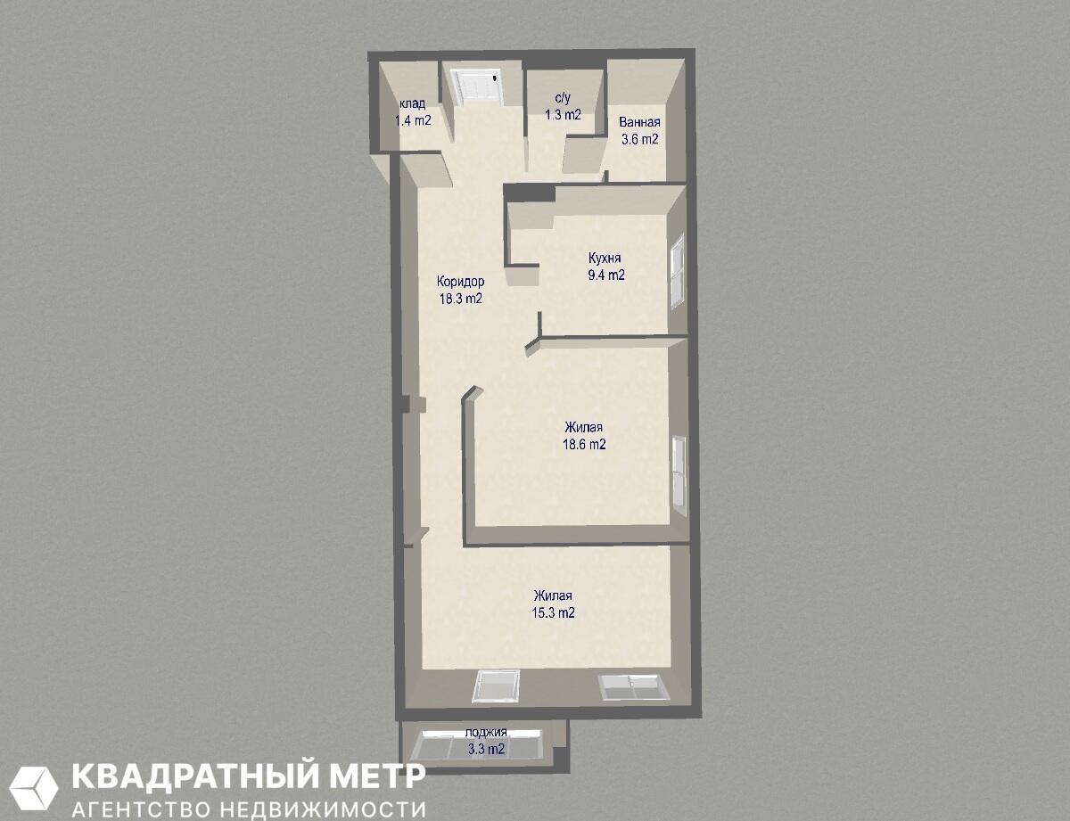 Квартира 2 комнаты 68 м² Минск, Беларусь