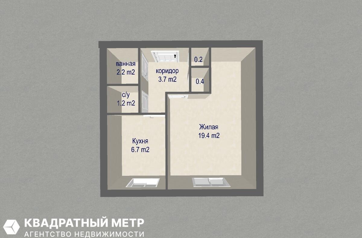 1 room apartment 34 m² Fanipal, Belarus