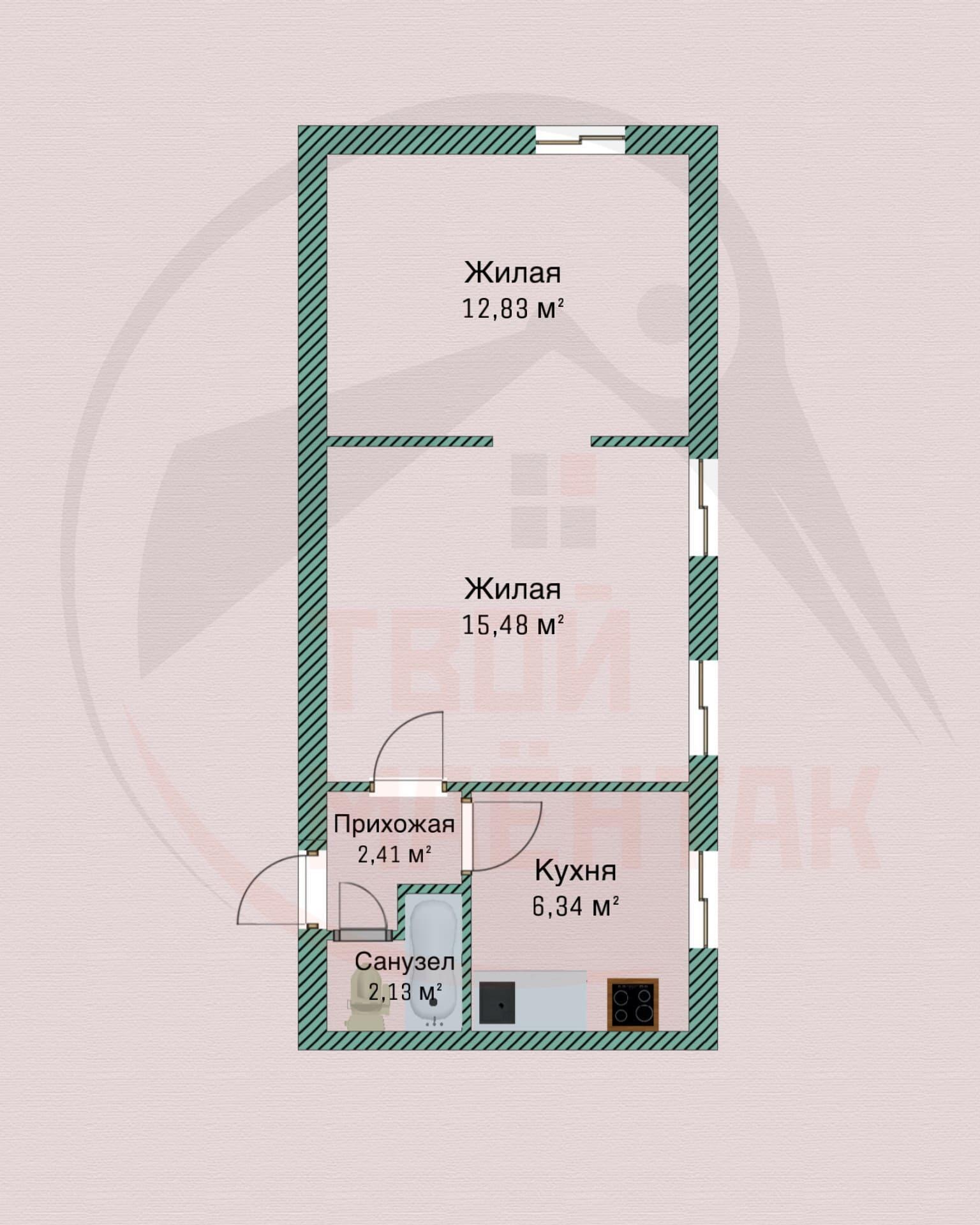 Квартира 2 комнаты 39 м² Борисов, Беларусь