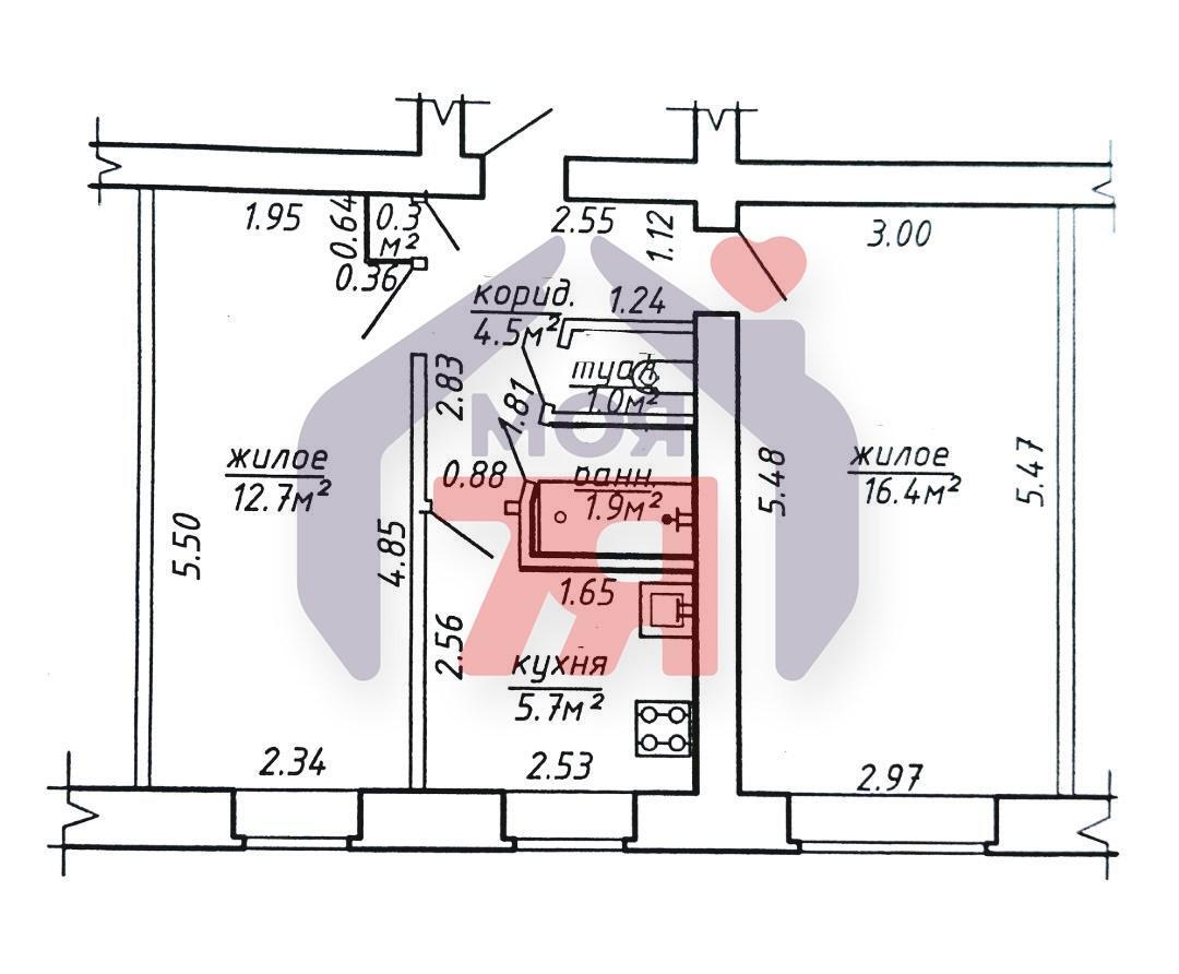 Apartamento 2 habitaciones 43 m² Maladetchna, Belarús