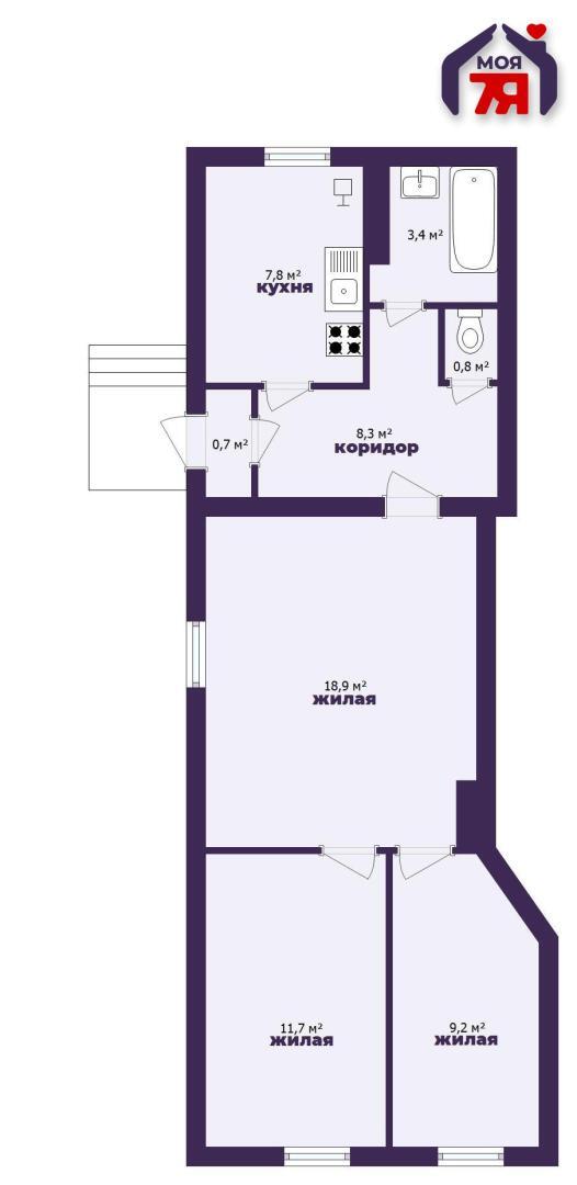 Квартира 3 комнаты 61 м² Несвиж, Беларусь