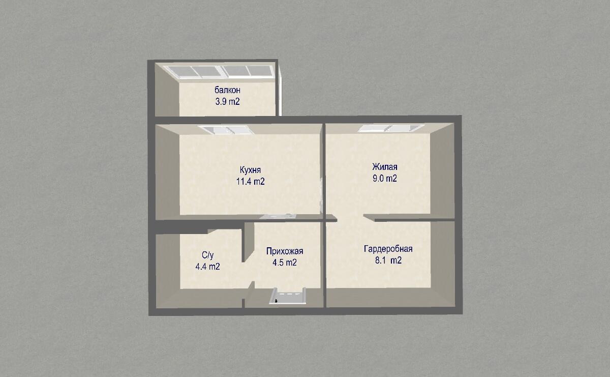Квартира 1 комната 37 м² Озерцо, Беларусь