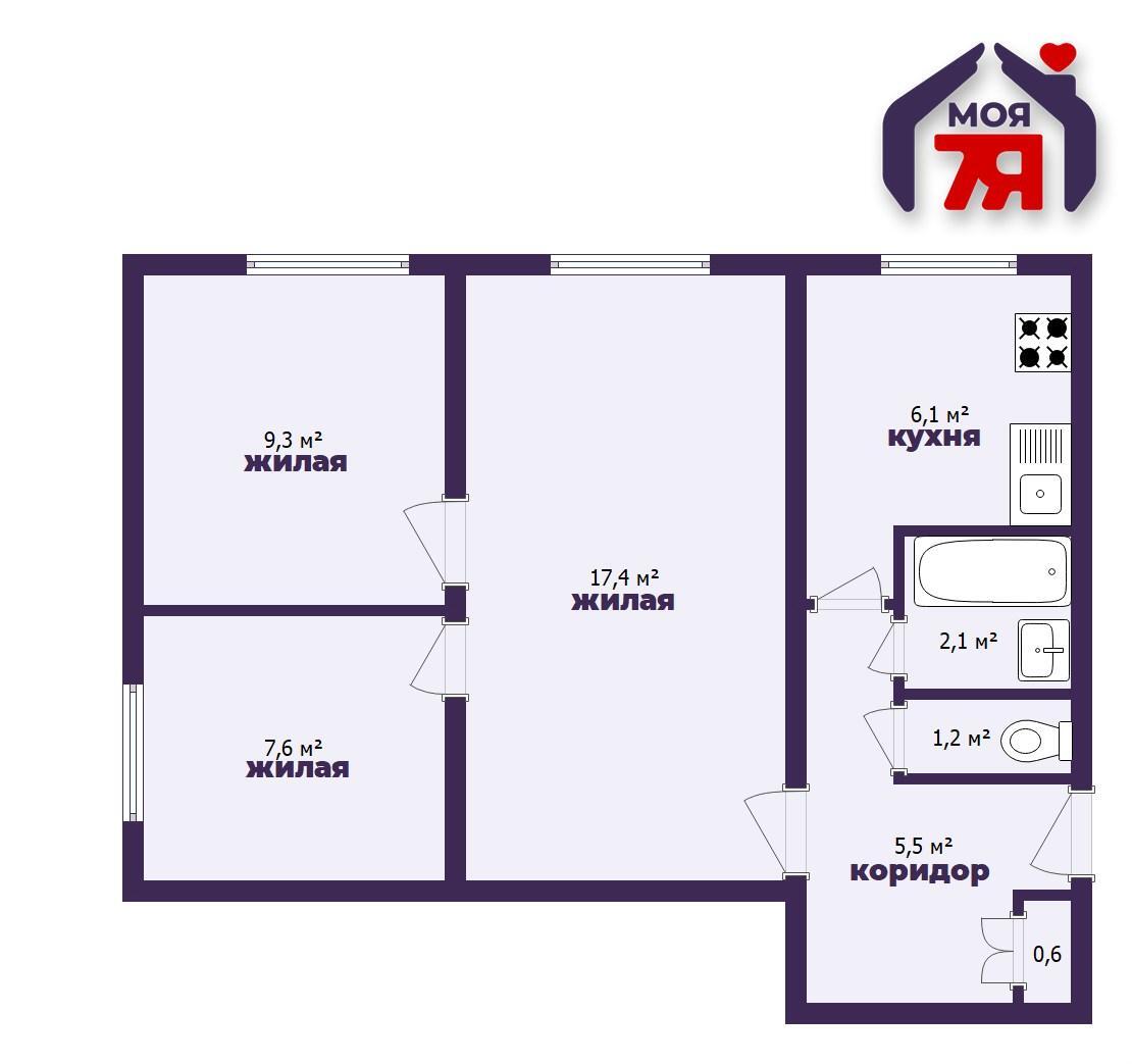 Apartamento 3 habitaciones 50 m² Slutsk, Belarús