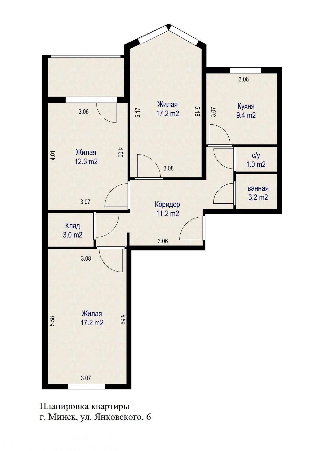 Квартира 3 комнаты 75 м² Минск, Беларусь