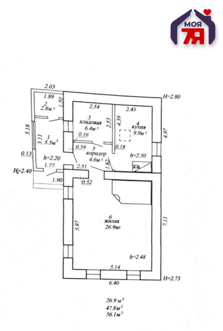 House 56 m² Palacanski sielski Saviet, Belarus