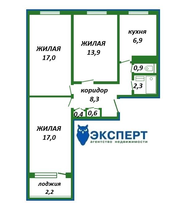 3 room apartment 67 m² Minsk, Belarus