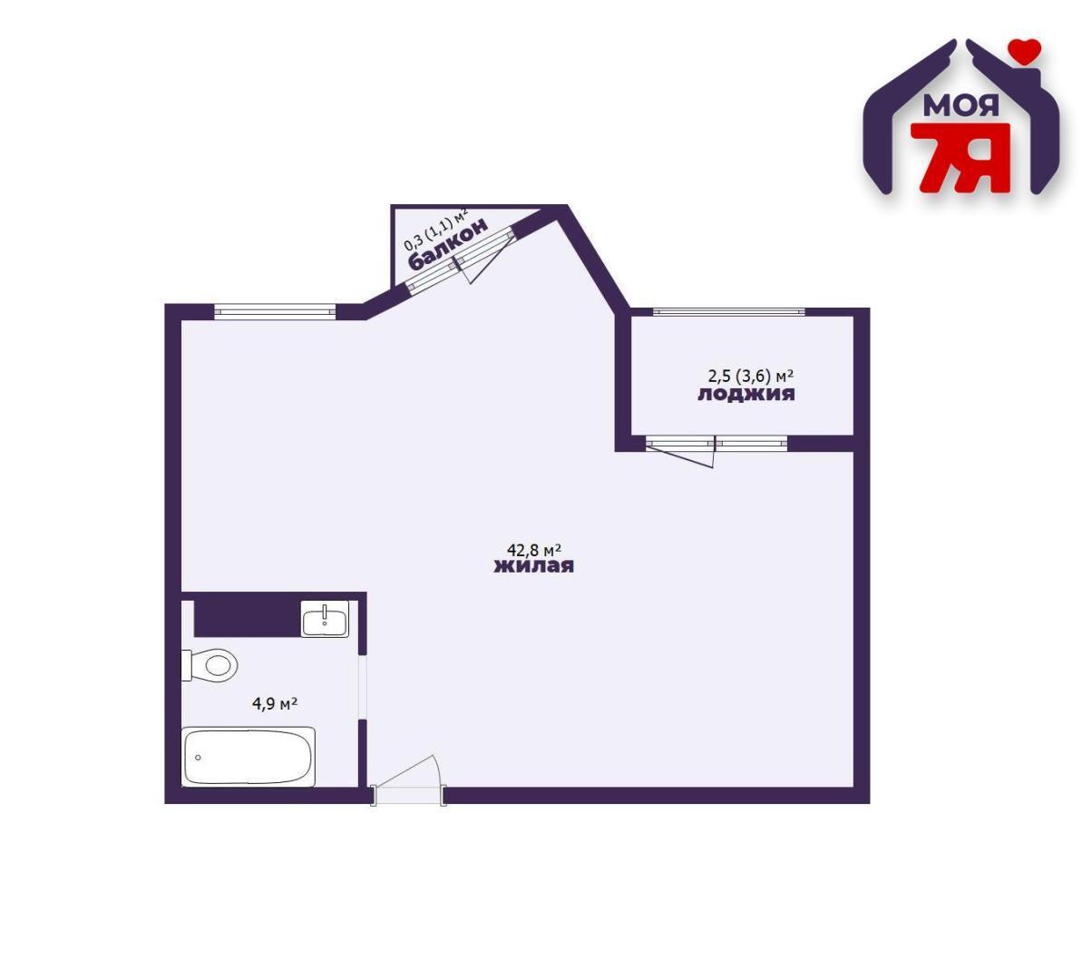 Wohnung 2 zimmer 51 m² Minsk, Belarus