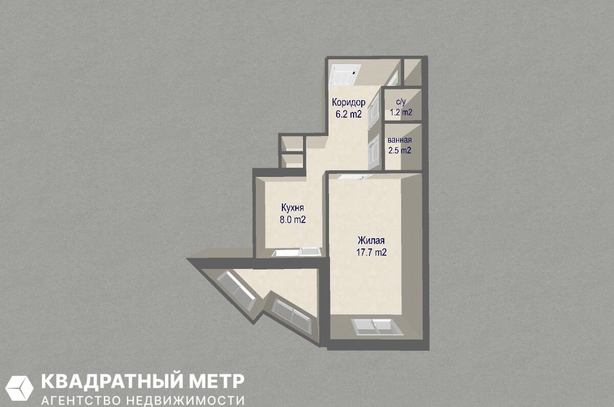 Wohnung 1 zimmer 37 m² Minsk, Belarus