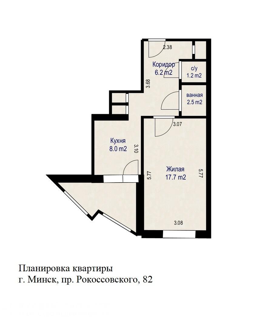 Wohnung 1 zimmer 37 m² Minsk, Belarus