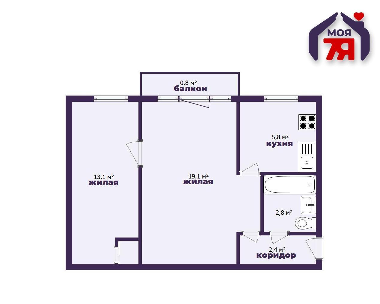 Apartamento 2 habitaciones 45 m² Saligorsk, Belarús