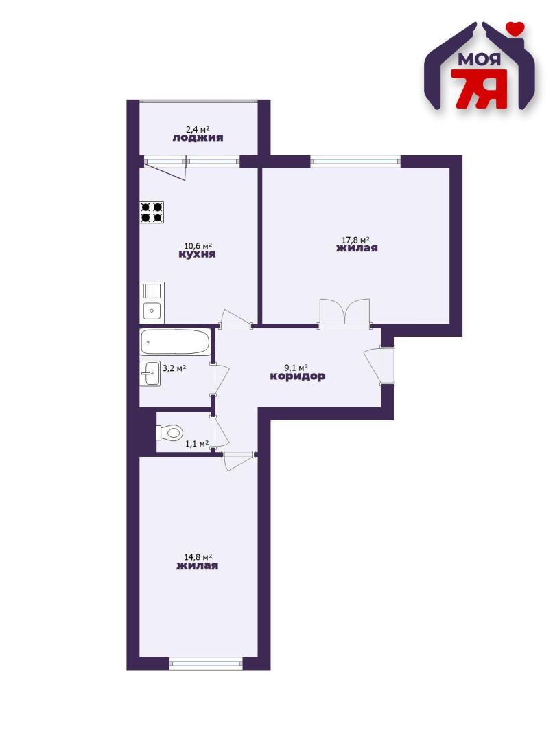 Appartement 2 chambres 57 m² Salihorsk, Bélarus