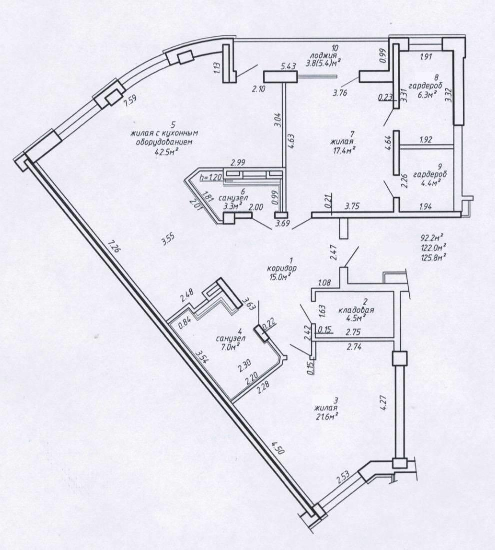 3 room apartment 126 m² Minsk, Belarus