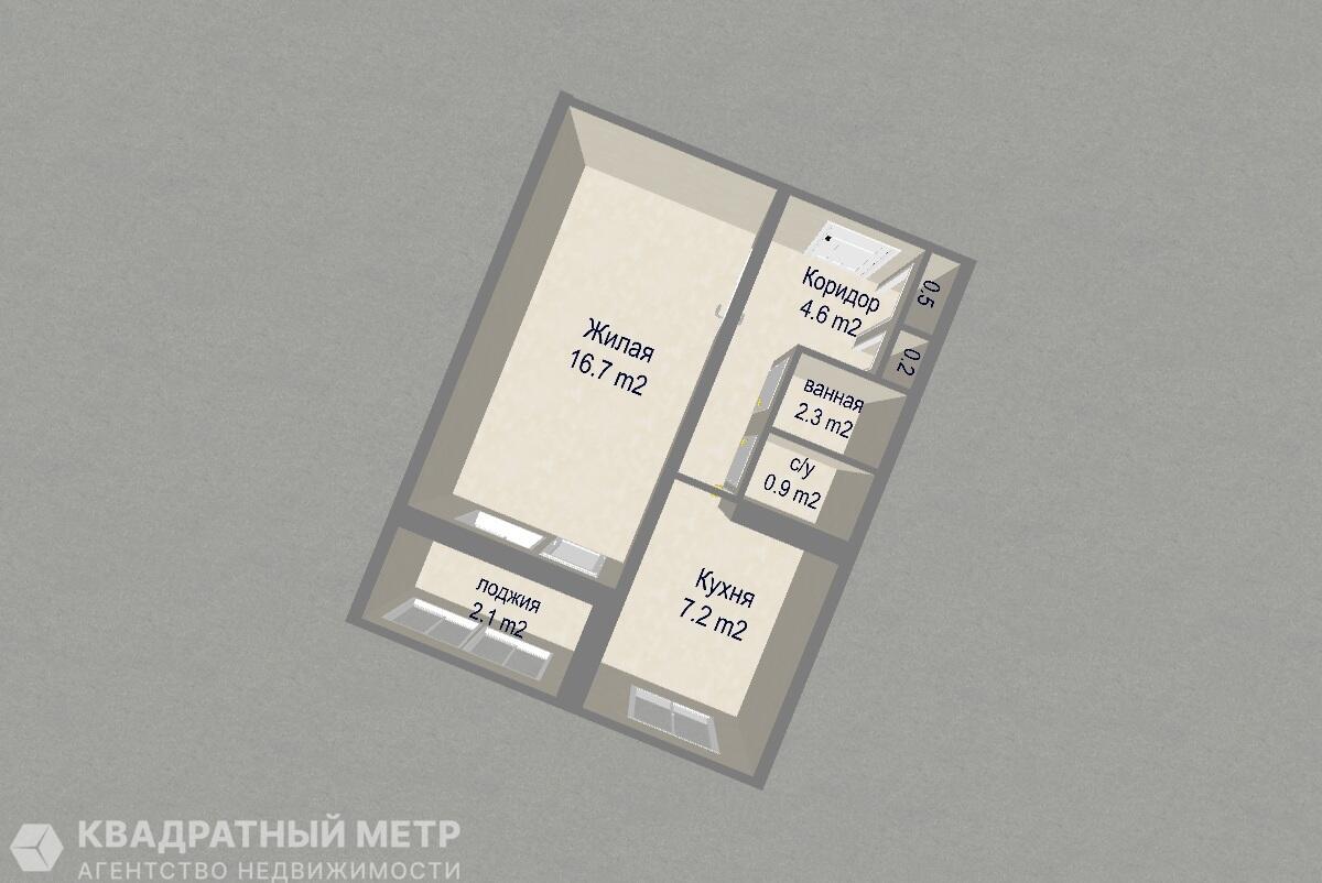 1 room apartment 33 m² Minsk, Belarus