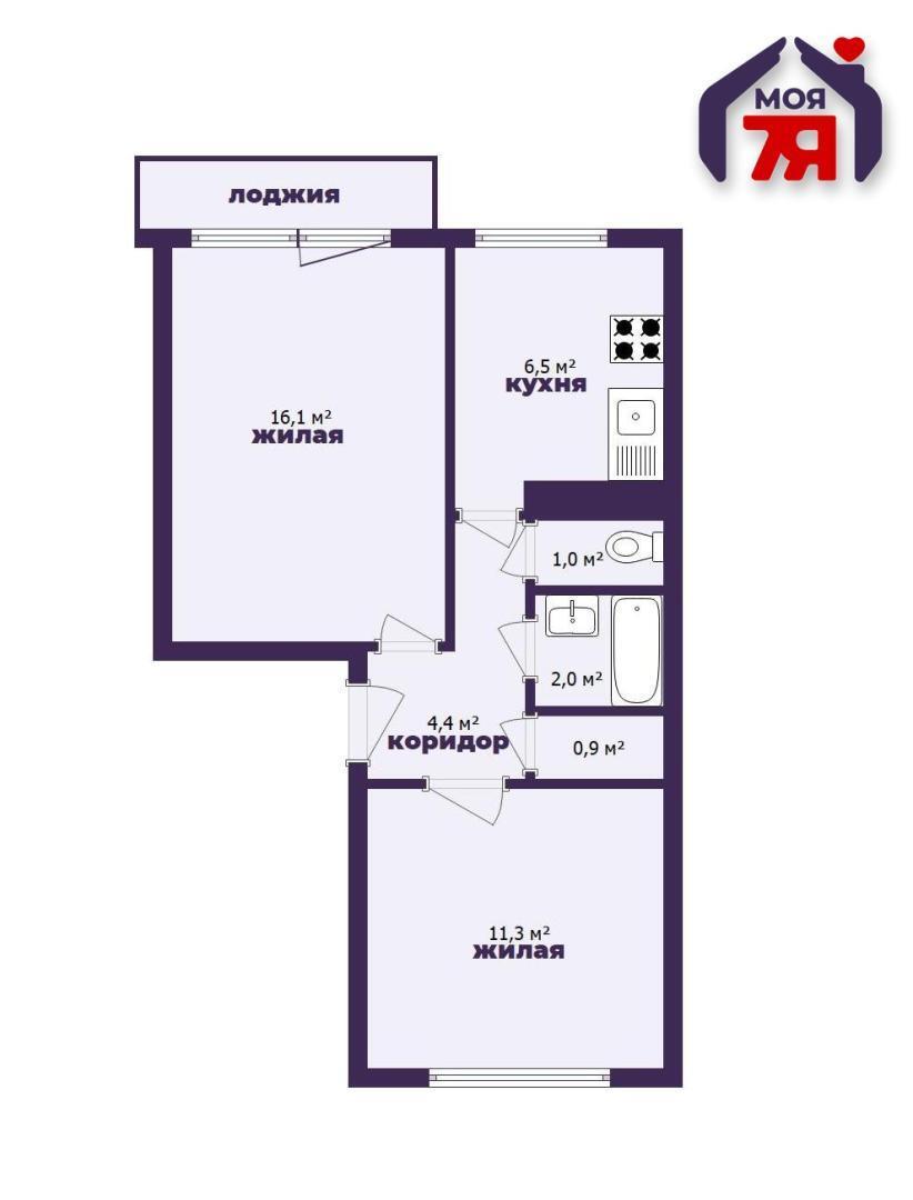 Appartement 2 chambres 42 m² Minsk, Bélarus