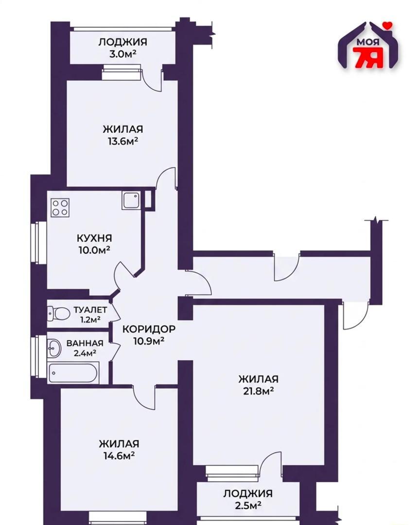 Wohnung 3 zimmer 76 m² Sluzk, Belarus