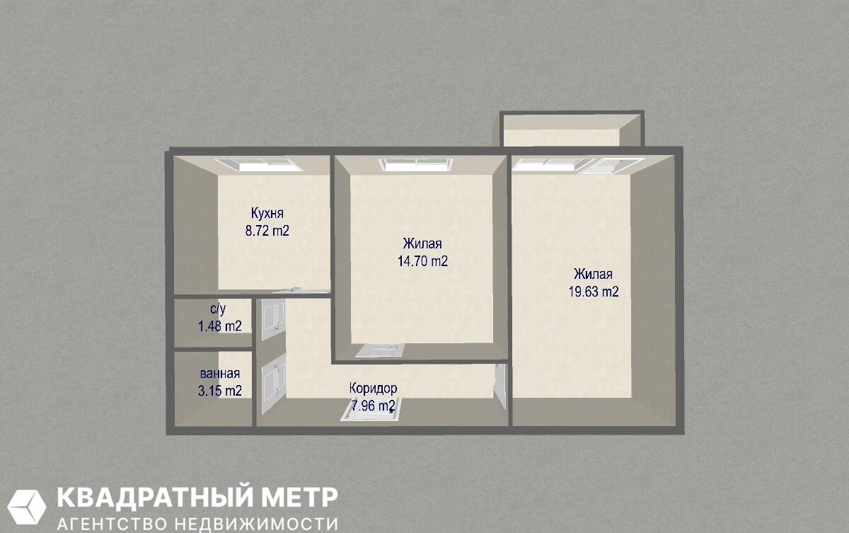 Wohnung 2 zimmer 57 m² Minsk, Belarus