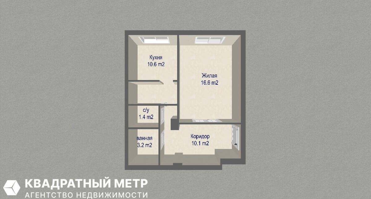 Квартира 1 комната 42 м² Минск, Беларусь