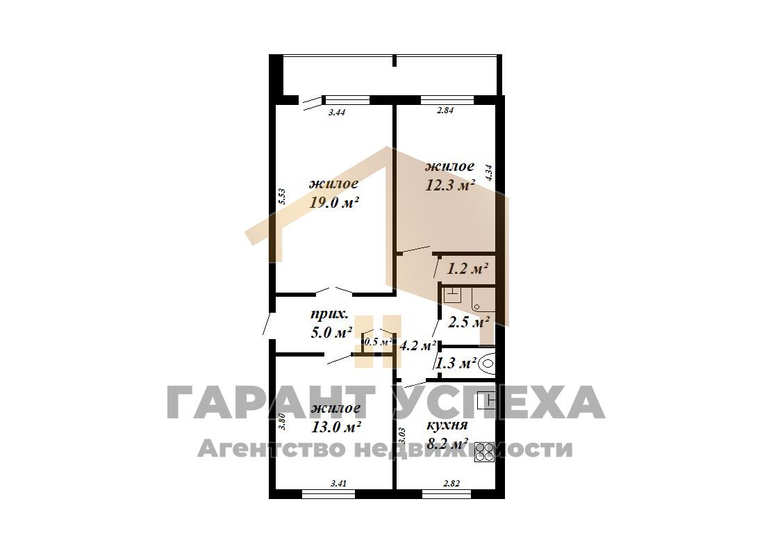 Квартира 3 комнаты 71 м² Видомля, Беларусь