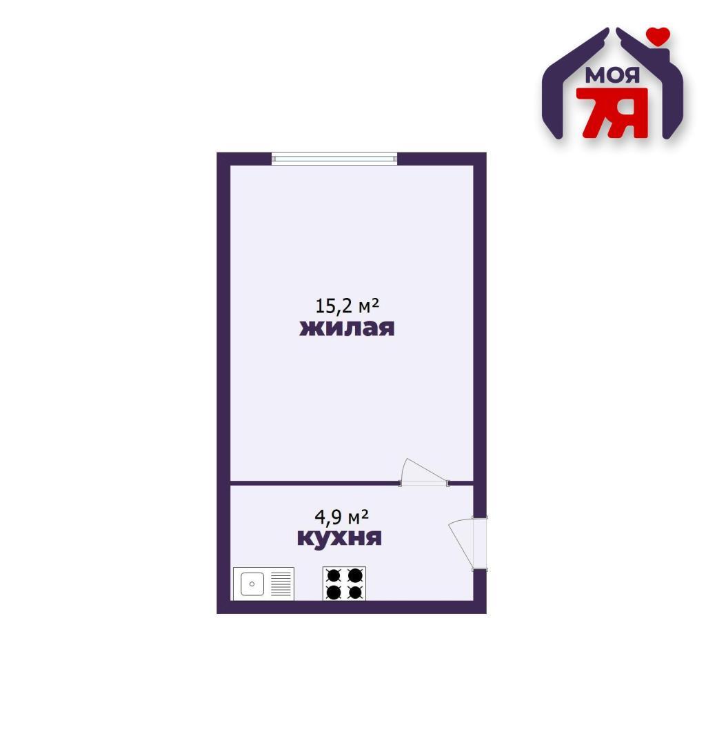 1 room apartment 21 m² Maladzyechna, Belarus