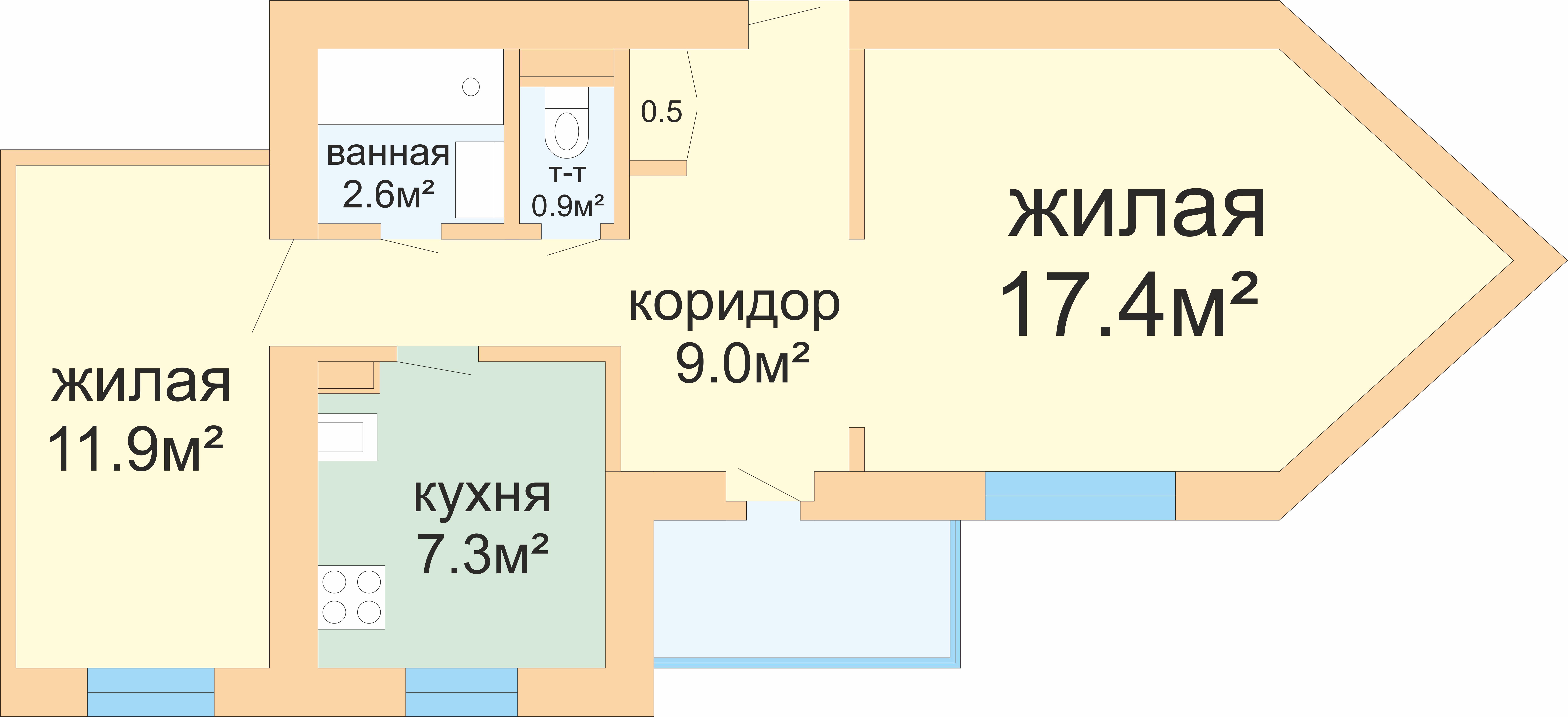 Mieszkanie 2 pokoi 50 m² Mińsk, Białoruś