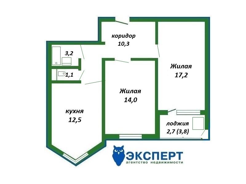 Квартира 2 комнаты 58 м² Минск, Беларусь