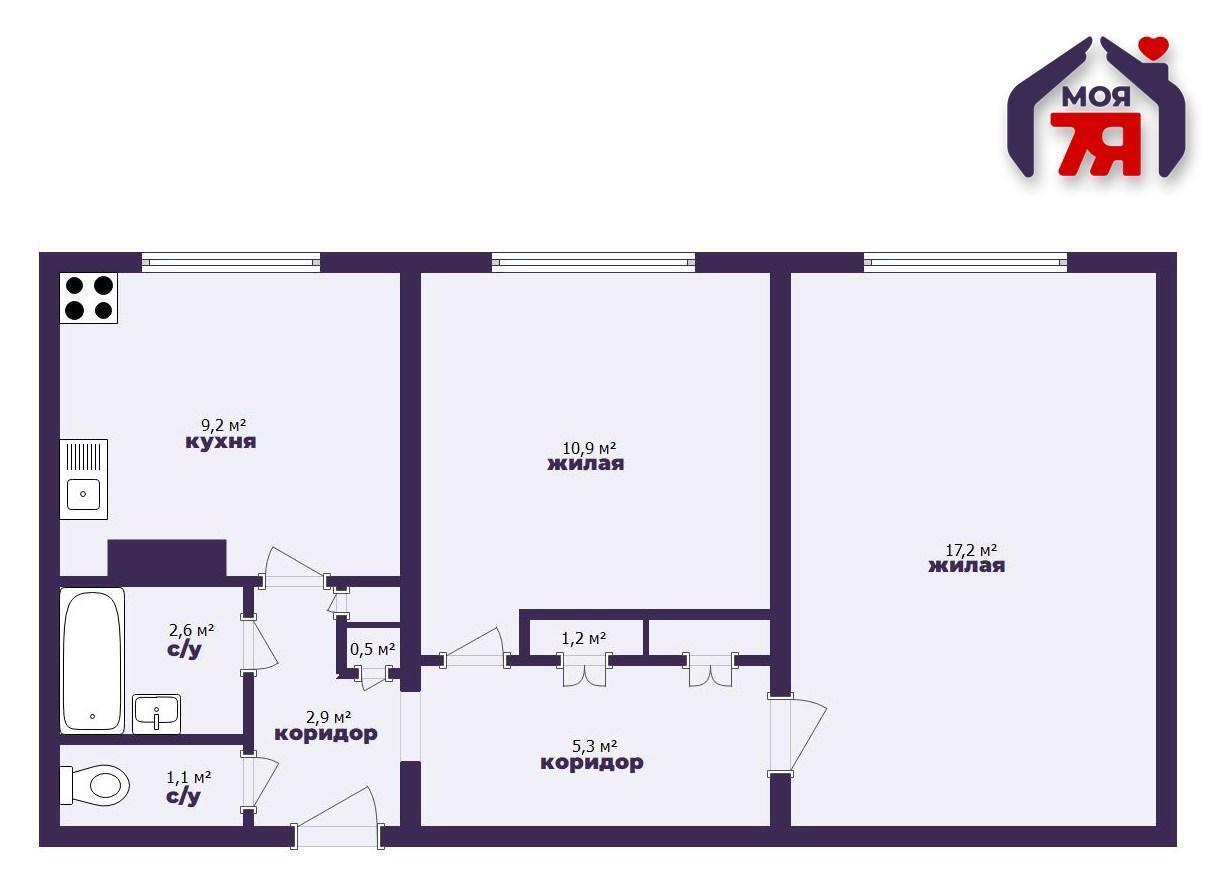 Apartamento 2 habitaciones 51 m² Lyasny, Belarús