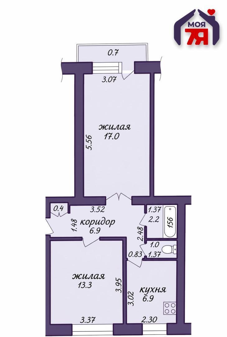 Apartamento 2 habitaciones 48 m² Saligorsk, Belarús